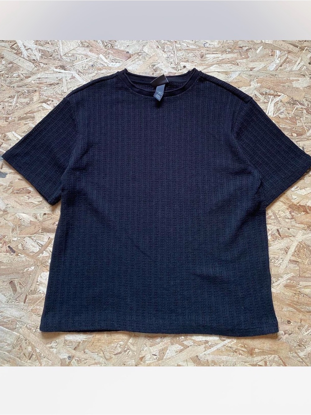 H&M Black Short-Sleeve Knit Crew T-Shirt